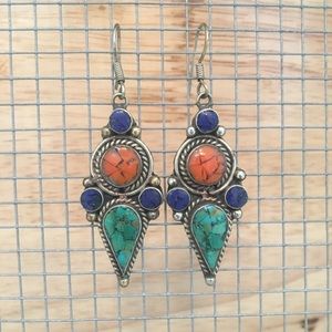 Sterling silver boho earrings